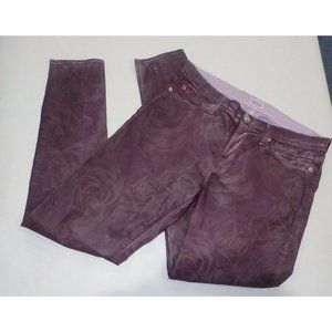 Hudson nico midrise super skinny purple‎ Floral Jeans Women 30 waxed trendy